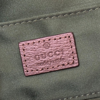 Gucci 2026 Horsebit Chain Shoulder Bag 27cm Beige Red Green Canvas Leather