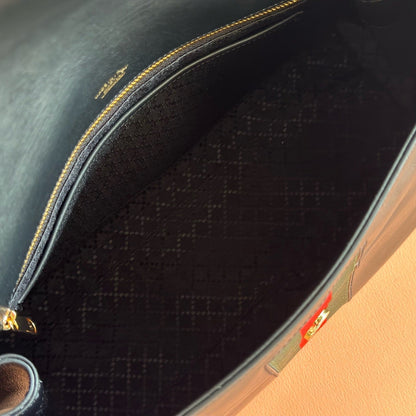 Gucci 2026 Paparazzo Shoulder Bag 37cm Black Red Green Leather Canvas