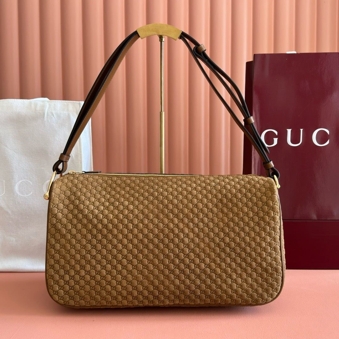 Gucci 2026 Half Horsebit 38cm Caramel Brown Suede