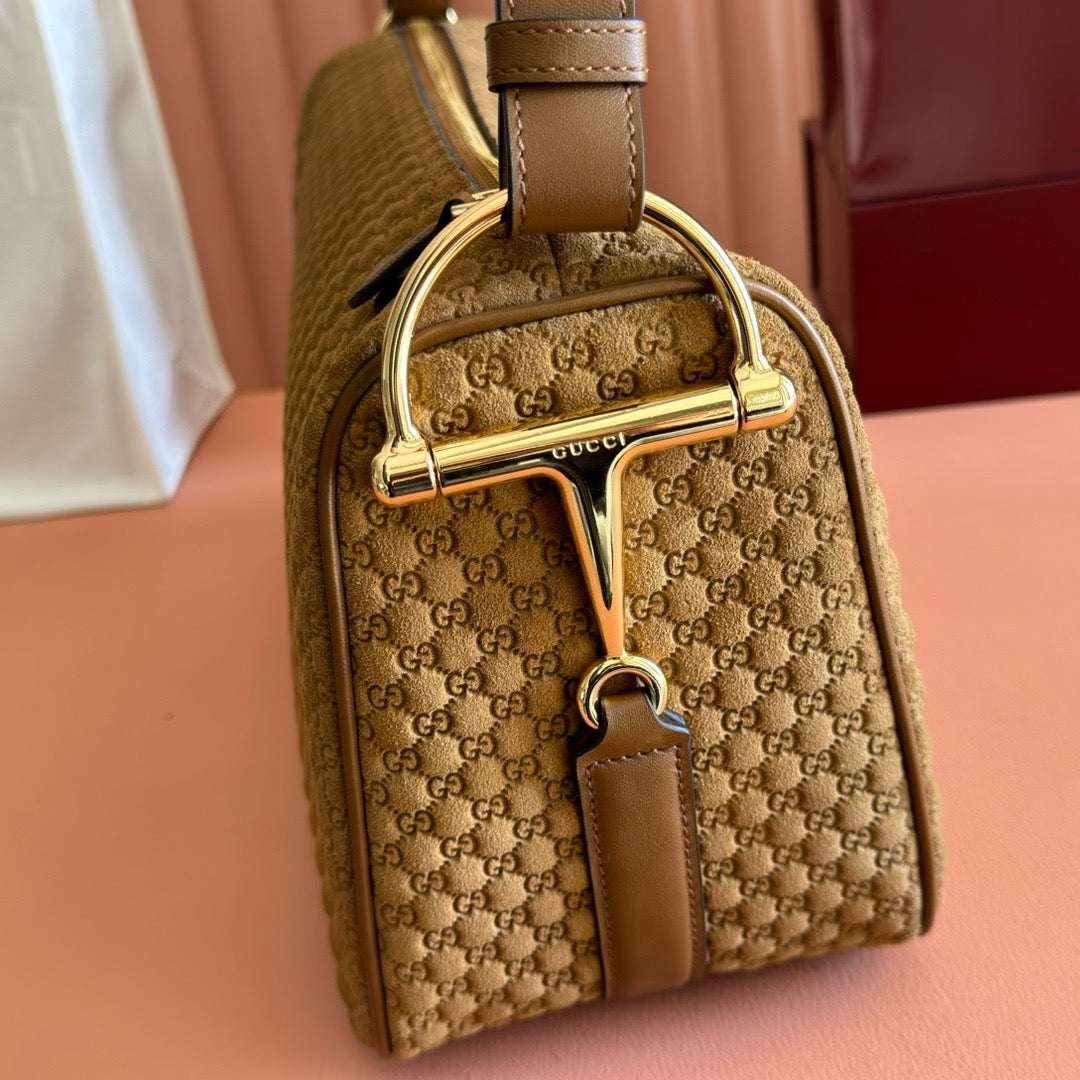 Gucci 2026 Half Horsebit 38cm Caramel Brown Suede