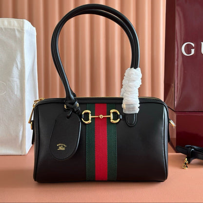 Gucci 2026 Borsetto Boston Bag 28cm Black Leather
