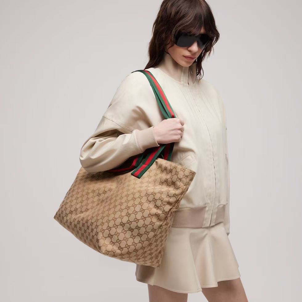 Gucci 2026 Tote Bag 36cm Sand Brown Canvas