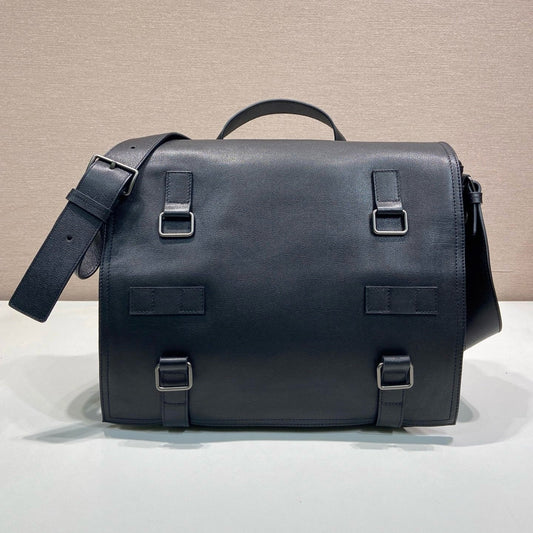 Prada 2026 Messenger Bag 34cm Black Leather