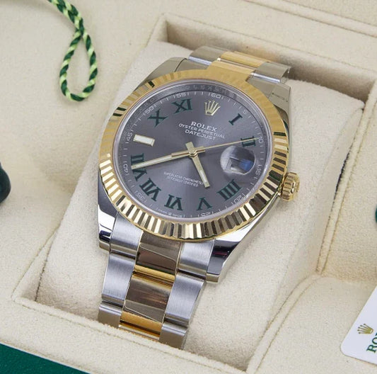Rolex Datejust 41mm Wimbledon Roman Dial Oyster
