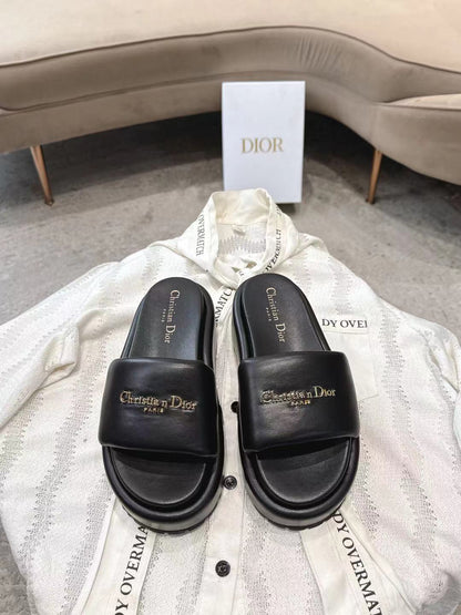 Dior 2026 D-Lane Platform Slide Padded Lambskin 713666