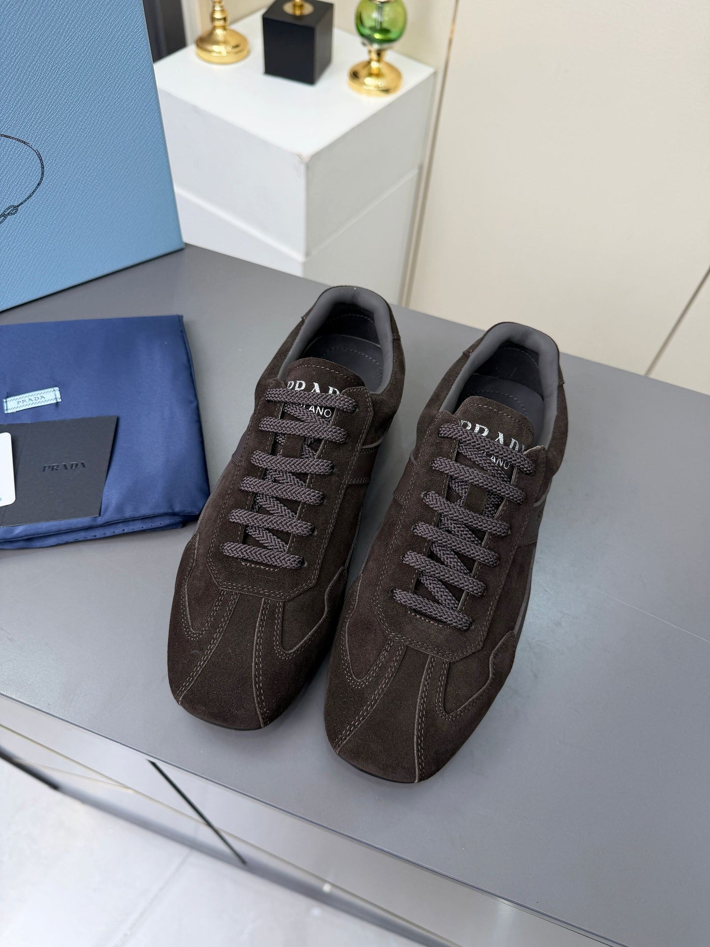 Prada 2026 Casual Sneakers Sheepskin Suede 732935