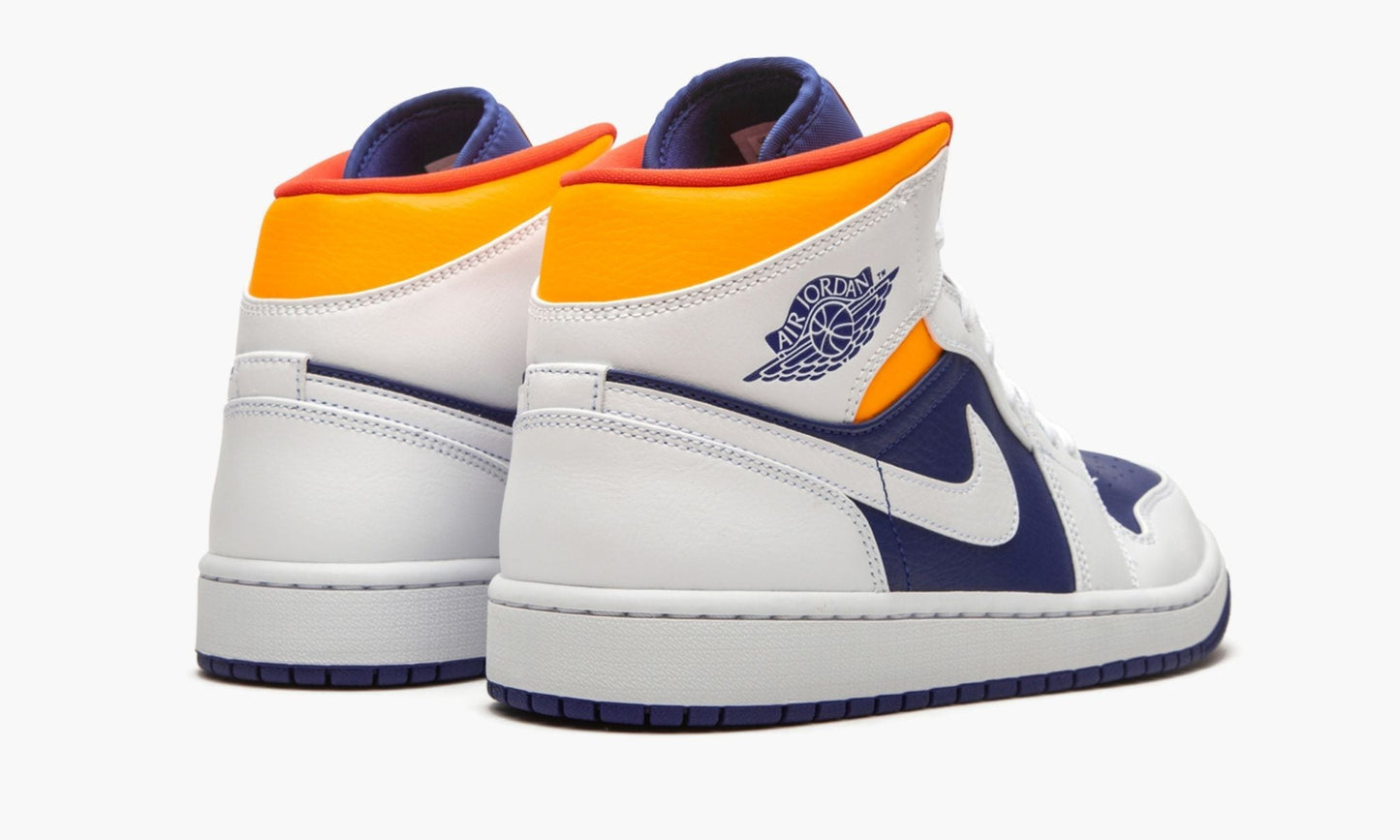 Air Jordan 1 Mid Royal Blue / Laser Orange Sneakers - Head-Turner