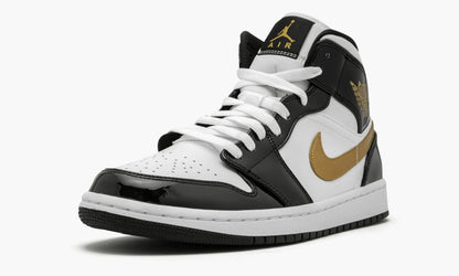 Air Jordan 1 Mid SE “Black Gold Patent Leather” Sneakers - Head-Turner