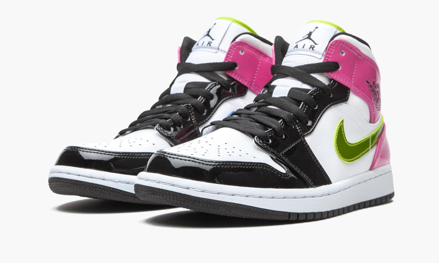Air Jordan 1 Mid SE Cyber / Active Fuchsia Sneakers - Heritage Edition