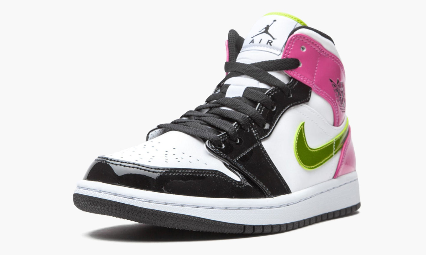 Air Jordan 1 Mid SE Cyber / Active Fuchsia Sneakers - Heritage Edition