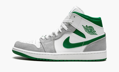 Air Jordan 1 MID SE Grey / Pine Green / White Sneakers - Hall of Fame