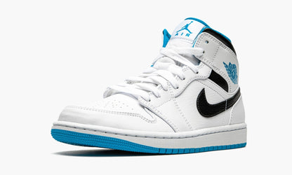 Air Jordan 1 Mid White / Laser Blue Sneakers - Signature Series