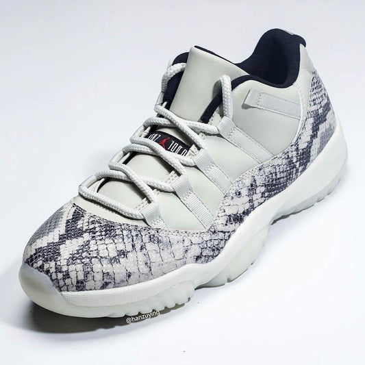 Air Jordan 11 Retro Low Light Bone Snakeskin Sneakers - Head-Turner