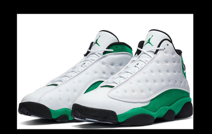 Air Jordan 13 Retro White Lucky Green Sneakers - OG Colorway