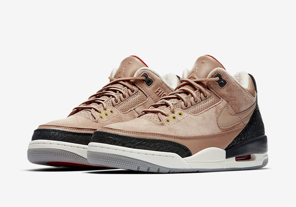 Air Jordan 3 JTH Bio Beige Suede Sneakers - Hall of Fame