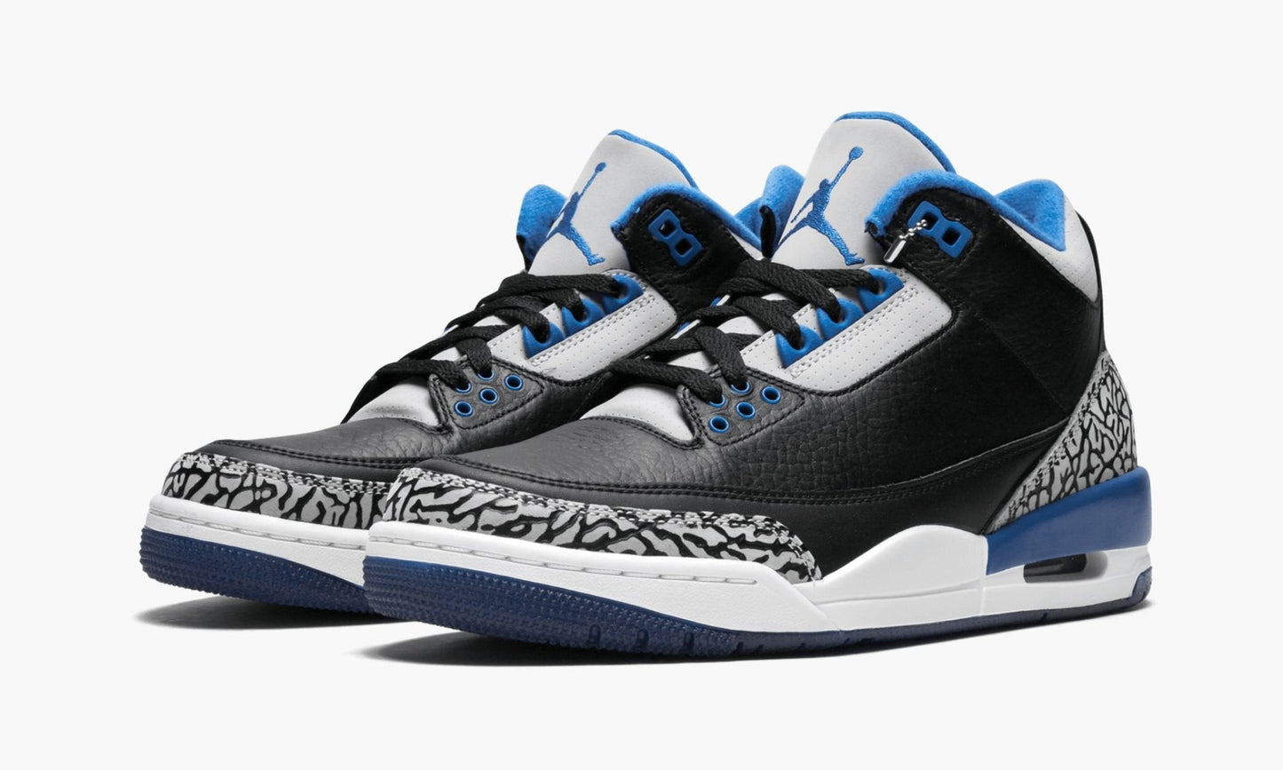 Air Jordan 3 Retro Sport Blue Sneakers - Signature Series