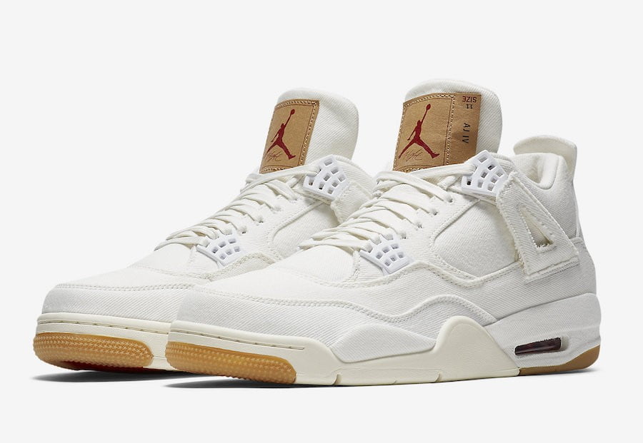 Air Jordan 4 Retro White Denim x Levis Sneakers - Authentic
