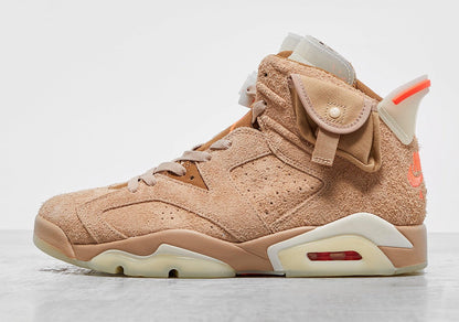Air Jordan 6 Retro TraviScots British Khaki Sneakers - Collector's Edition