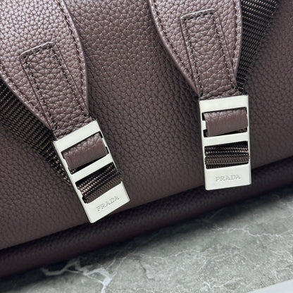 Prada 2026 Backpack Brown Black Saffiano Leather 345785