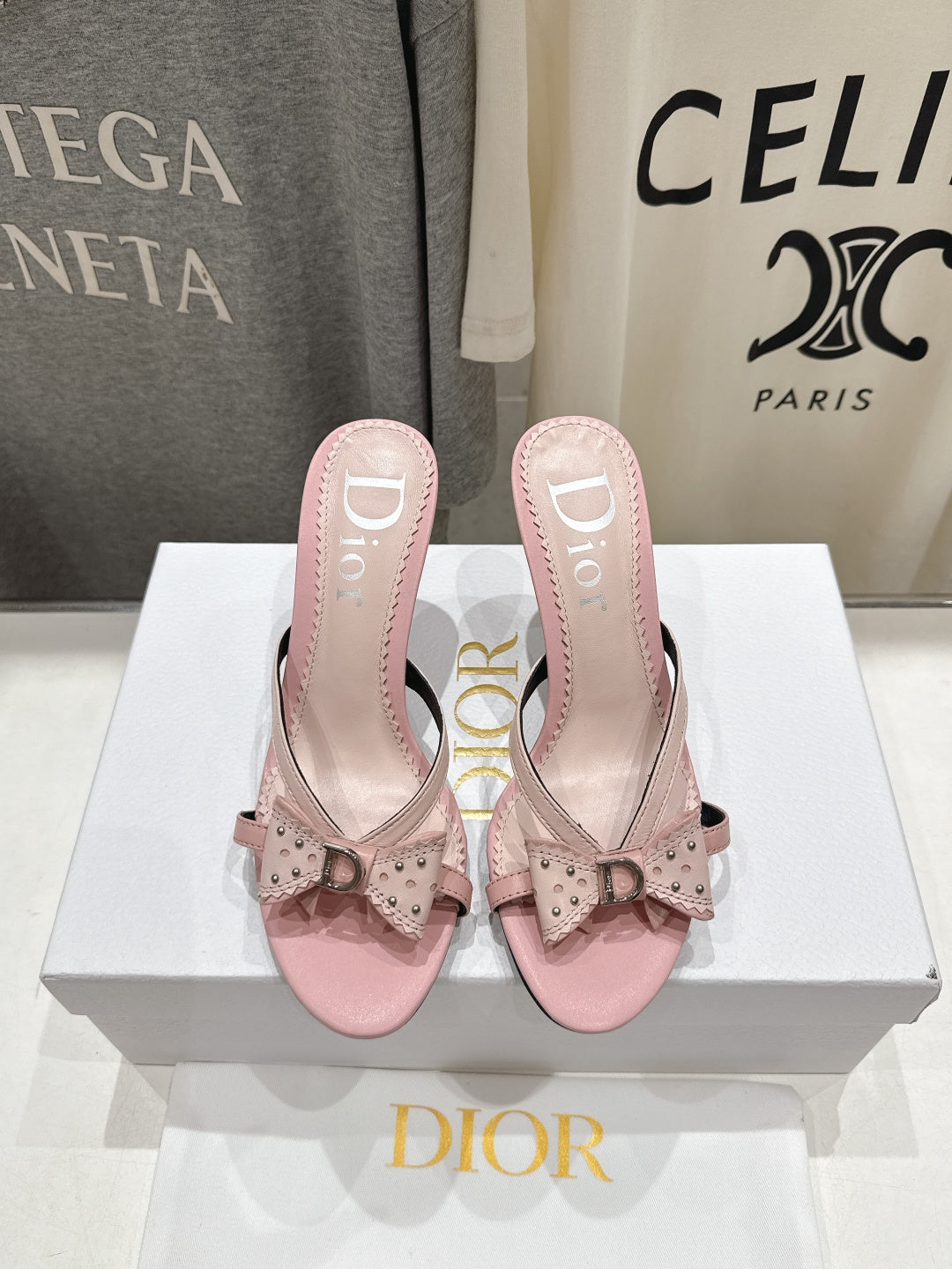Dior 2026 Bow-Tie High-Heeled Sandal Sheepskin 713141