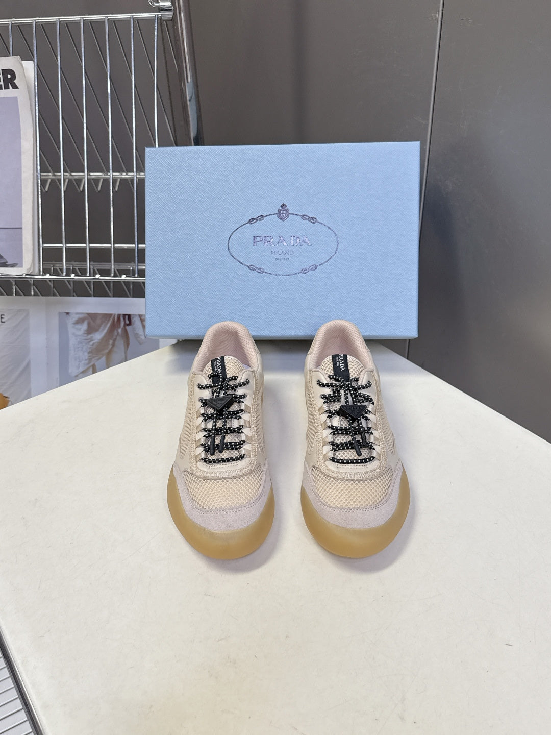 Prada 2026 Speedrock Mesh Fabric Sneaker Mesh Leather 717530