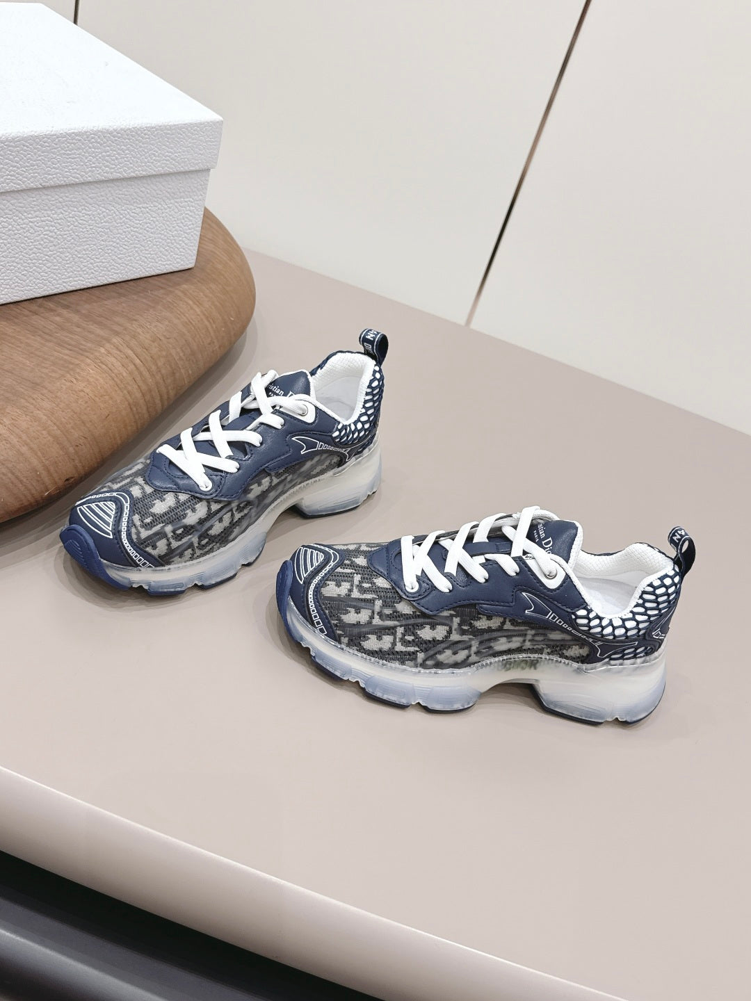 CD 26A Platform Sneakers Mesh Cowhide Suede