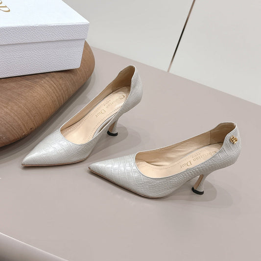 CD 26A Pump 95 Embossed Crocodile Leather