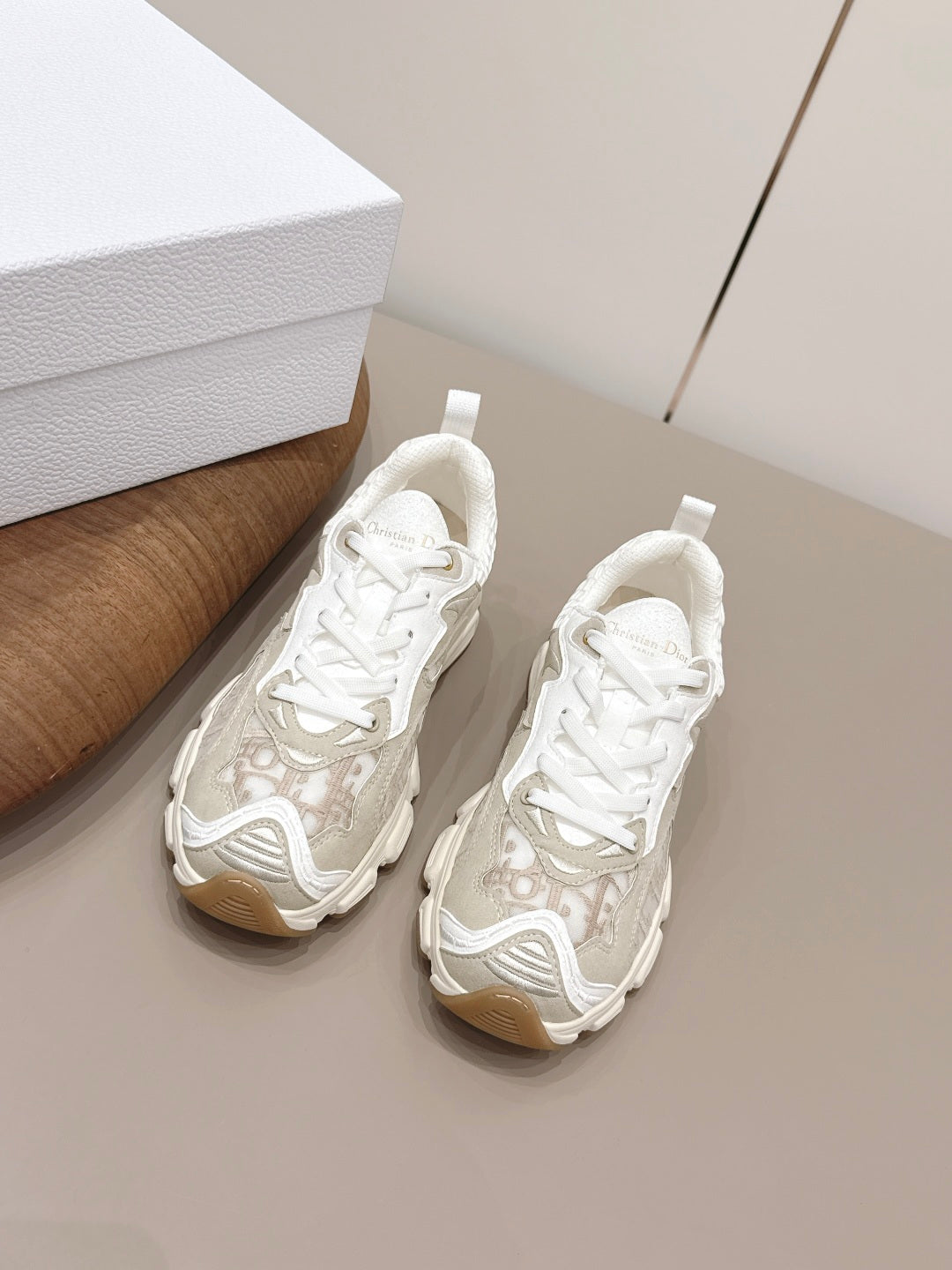 CD 26A Platform Sneakers Mesh Cowhide Suede