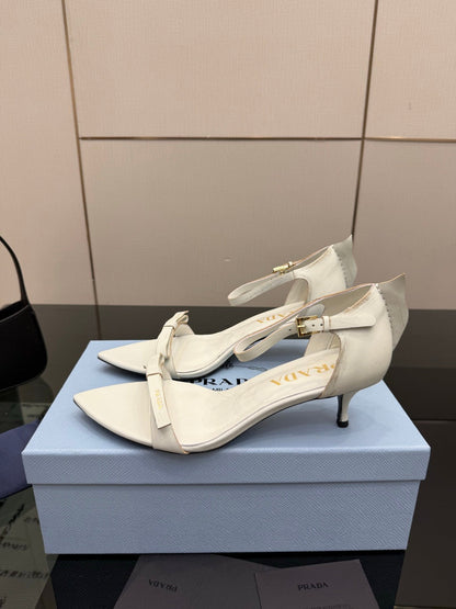 Prada 2026  Pointed-Toe High Heels Sandals 30mm Cowhide 791728