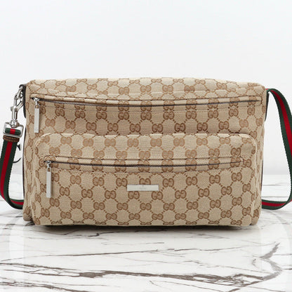 Gucci 2026 Tag Crossbody Bag 30cm Sand mix Brown Canvas