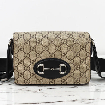 Gucci 2026 Horsebit 1955 Mini Bag 19cm Canvas Leather