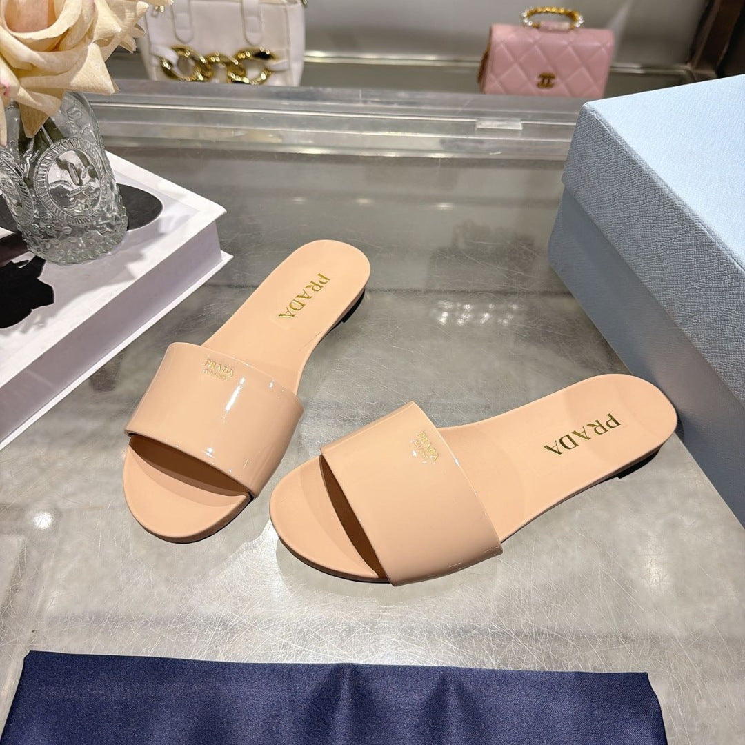 Prada 2026 Slide Sandals Patent Leather 782434