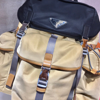 Prada 2026 Black Beige and Grey Fabric With Saffiano Leather 351880
