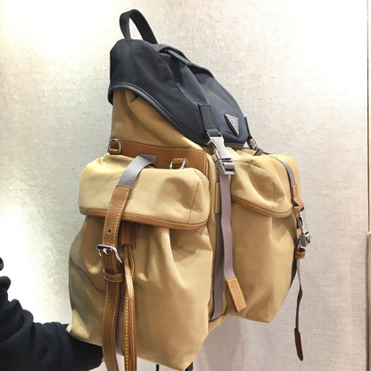 Prada 2026 Black Beige and Grey Fabric With Saffiano Leather 351880