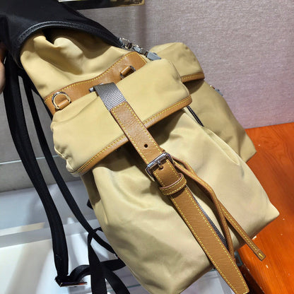 Prada 2026 Black Beige and Grey Fabric With Saffiano Leather 351880