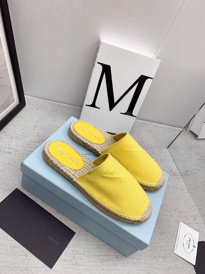 Prada 2026 Slippers Canvas Rope Sole