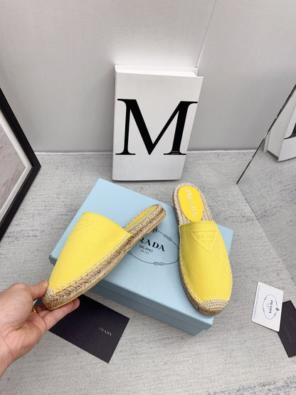 Prada 2026 Slippers Canvas Rope Sole