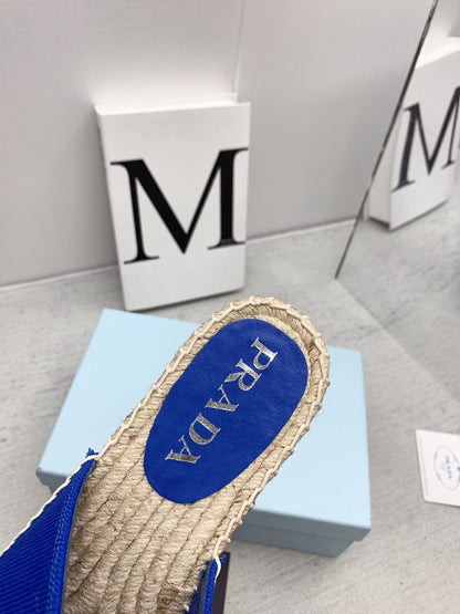 Prada 2026 Slippers Canvas Rope Sole