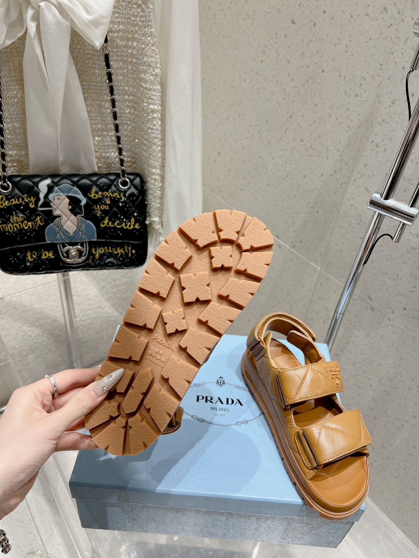 Prada 2026 Monolith Nappa Leather Sandals 762960