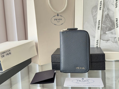 Prada 2026 Cardholder Zipper Bag 10cm Calfskin