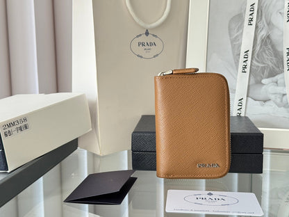 Prada 2026 Cardholder Zipper Bag 10cm Calfskin