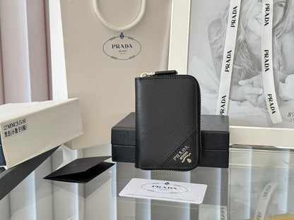 Prada 2026 Cardholder Zipper Bag 10cm Calfskin