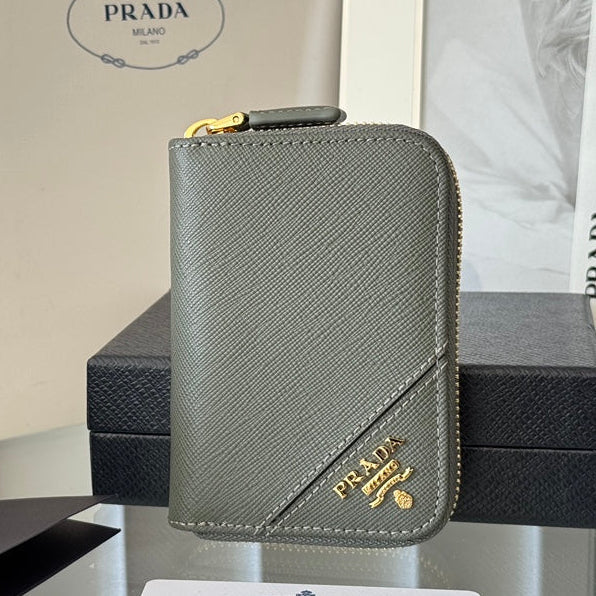 Prada 2026 Cardholder Zipper Bag 10cm Calfskin
