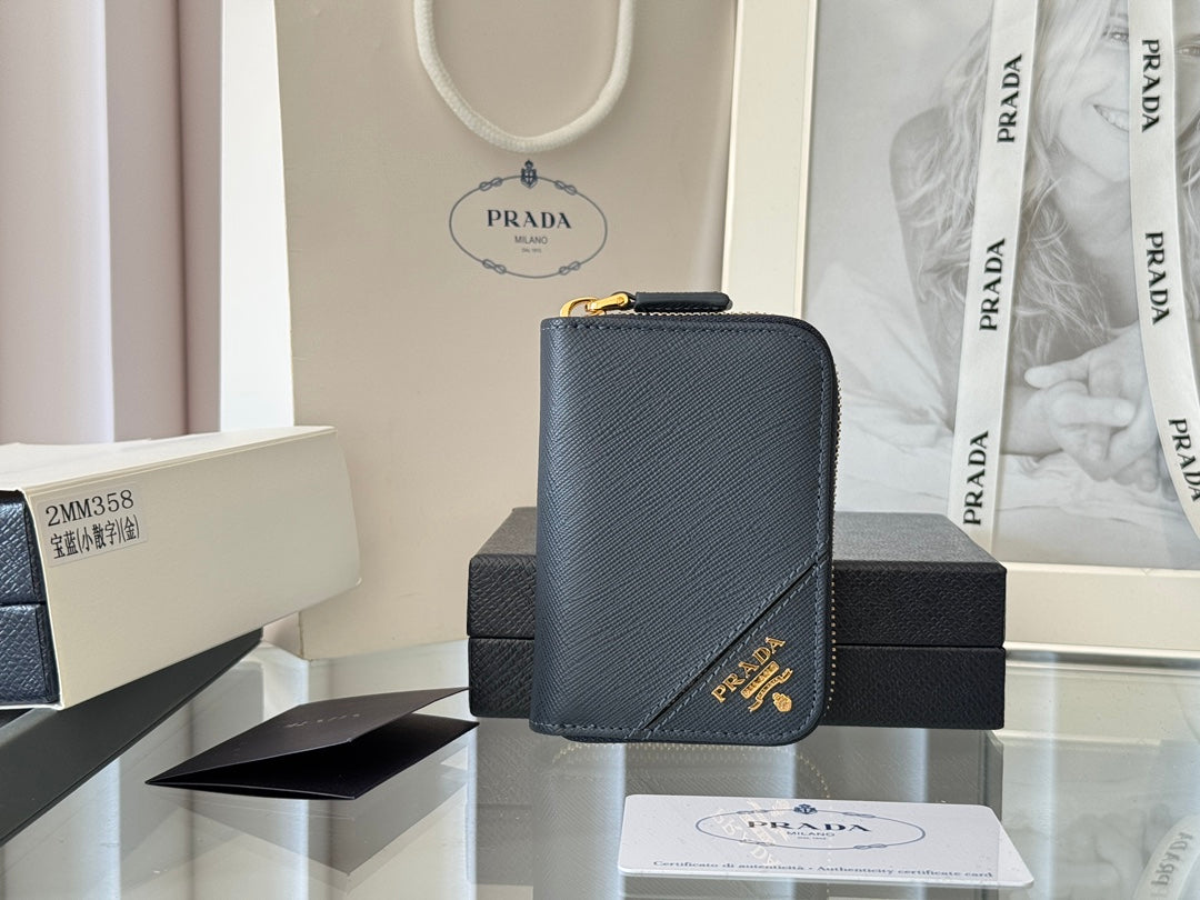 Prada 2026 Cardholder Zipper Bag 10cm Calfskin