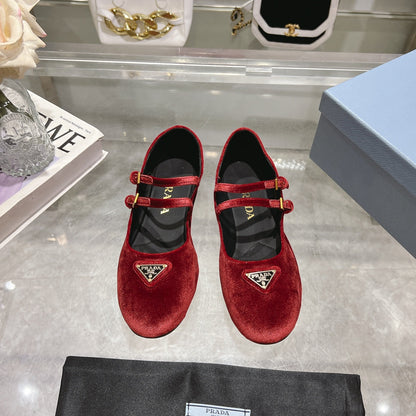 Prada 2026 Ballet Flat Velvet 715534