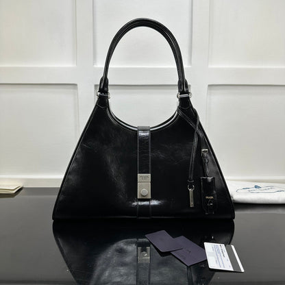 Prada 2026 Soft Lux Medium Tote Bag 39cm Patent Calfskin
