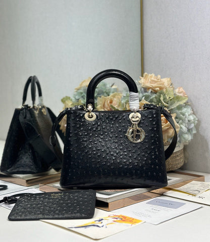 Dior 2026 Toujours Bag Black Embossed Calfskin 288195