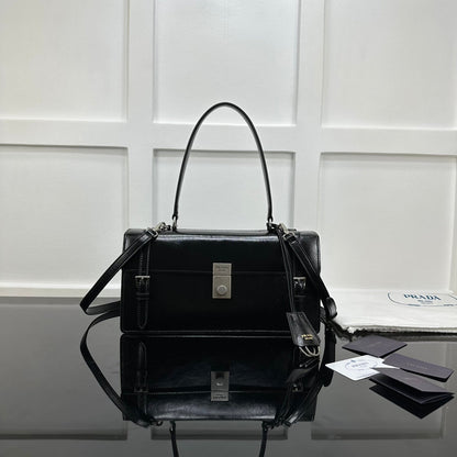 Prada 2026 Medium Shoulder Bag 32cm Patent Calfskin