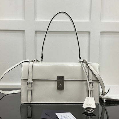 Prada 2026 Medium Shoulder Bag 32cm Patent Calfskin