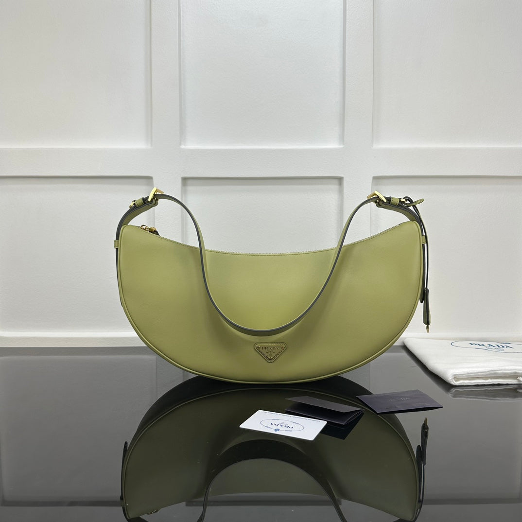 Prada 2026 Large Demi-Lune Shoulder Bag 42cm Calfskin